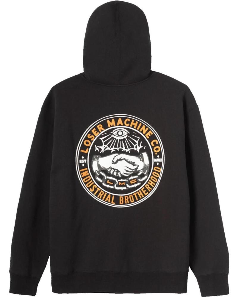 FELPA CON CAPPUCCIO LOSER MACHINE LAMAR FLEECE NERA CON STAMPA POSTERIORE NAN