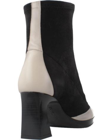 BOTTINES HISPANITAS ATLANTA BHI254186 BICOLORES BEIGE ET NOIR AVEC FERMETURE ÉCLAIR FRONTALE CREAM
