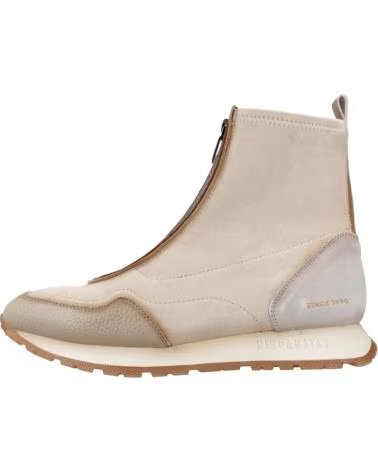 BOTINS HISPANITAS KANSAS BEGE TOUPEIRA COM ZÍPER FRONTAL TOPO