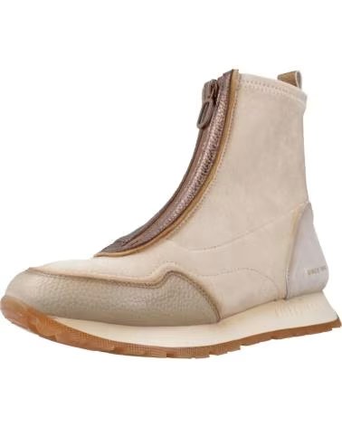 BOTINS HISPANITAS KANSAS BEGE TOUPEIRA COM ZÍPER FRONTAL TOPO