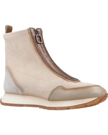 BOTINS HISPANITAS KANSAS BEGE TOUPEIRA COM ZÍPER FRONTAL TOPO