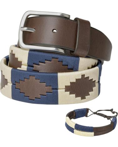 CINTURA PELPE POLO ARGENTINA FBM BEIGE CON DESIGN INTRECCIATO BEIGE