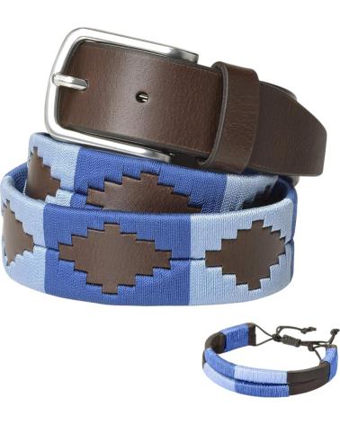 CINTURA POLO ARGENTINA PELPE FBM BLU CON MOTIVO ETNICO AZUL