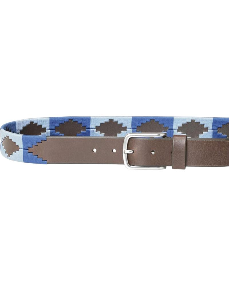 CINTURA POLO ARGENTINA PELPE FBM BLU CON MOTIVO ETNICO AZUL