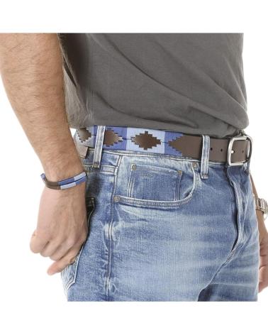 CINTURA POLO ARGENTINA PELPE FBM BLU CON MOTIVO ETNICO AZUL