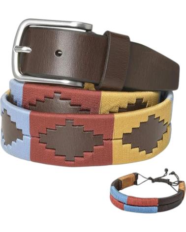 CINTO ARGENTINO PELPE POLO FBM - DESIGN VERMELHO COM PULSEIRA A COMBINAR ROJO