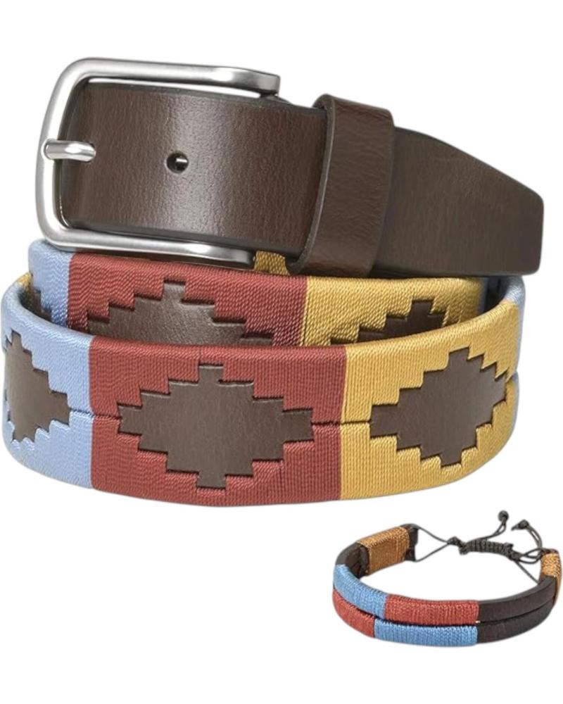 CINTO ARGENTINO PELPE POLO FBM - DESIGN VERMELHO COM PULSEIRA A COMBINAR ROJO