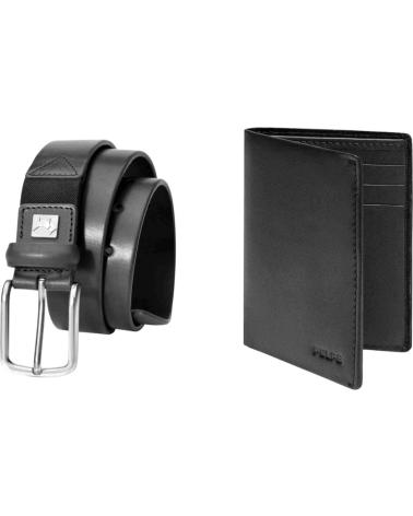 CONJUNTO DE PRESENTE PELPE FBM PRETO: CINTO E CARTEIRA NEGRO