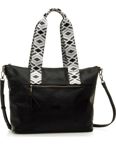 Inizio-MTNG-BORSA TOTE MTNG ADNA NERA CON MANICO STAMPATO-NEGRO