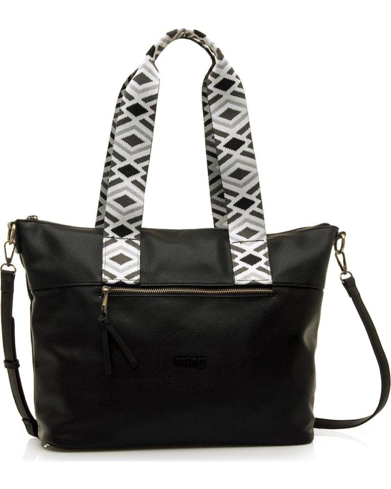 Inizio-MTNG-BORSA TOTE MTNG ADNA NERA CON MANICO STAMPATO-NEGRO