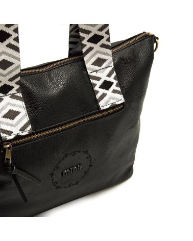 Inizio-MTNG-BORSA TOTE MTNG ADNA NERA CON MANICO STAMPATO-NEGRO