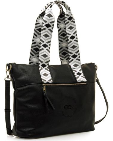 Inizio-MTNG-BORSA TOTE MTNG ADNA NERA CON MANICO STAMPATO-NEGRO