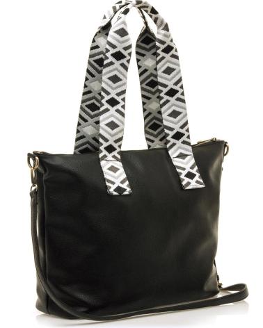 Inizio-MTNG-BORSA TOTE MTNG ADNA NERA CON MANICO STAMPATO-NEGRO