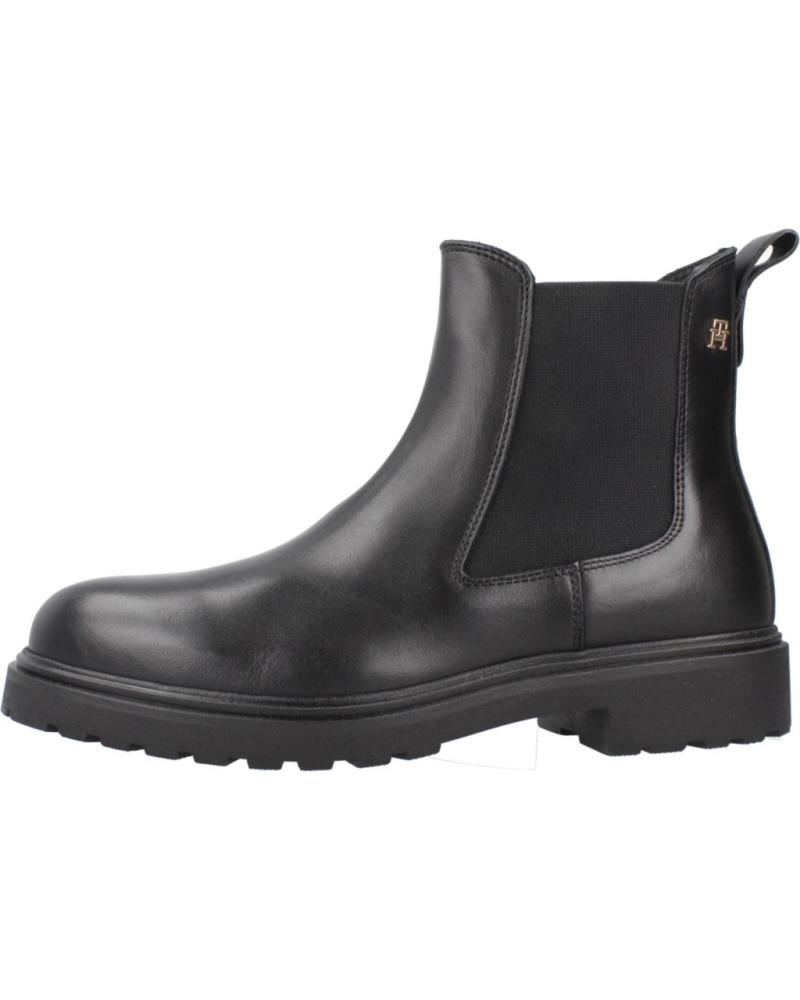 STIVALI TOMMY HILFIGER TH LEATHER CLEATED CHELS NERI BDS BDS