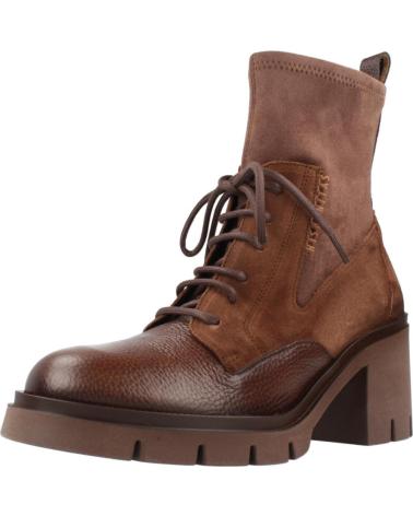 HISPANITAS STIVALETTO ZURICH HI254281 MARRONE NOCCIOLA CON TACCO E LACCI AVLLN