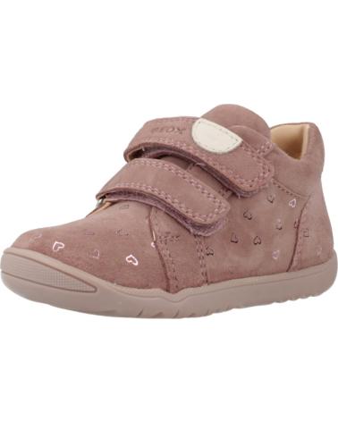 SNEAKERS GEOX B MACCHIA C8011 ROSA A POIS CON CHIUSURA A STRAPPO C8011