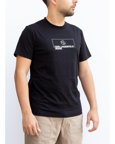 T-SHIRT KARL LAGERFELD KLJ SLIM OUTLINE LOGO NERA NEGRO