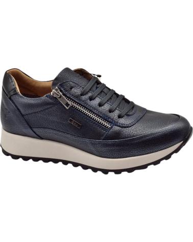 TÊNIS CASUAIS KANGAROOS DE COURO METALIZADO AZUL MARINHO COM ZÍPER AZUL