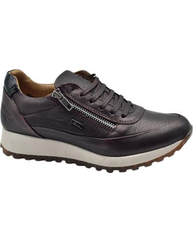 TÊNIS CASUAIS KANGAROOS DE COURO METALIZADO BORGONHA COM ZÍPER ROJO