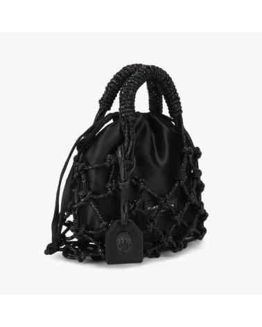 KURT GEIGER LONDON SM MACRAME CRYSTAK HANDTASCHE SCHWARZ BLACK
