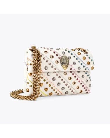 KURT GEIGER LONDON MINI KENSINGTON UMHÄNGETASCHE AUS LEDER BEIGE OPNWHT OPNWHT