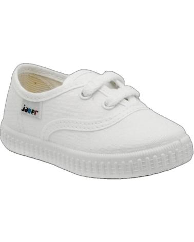 SNEAKERS IN TELA JAVER BIANCHE CON VELCRO MODELLO VICTORIA 60 BLANCO