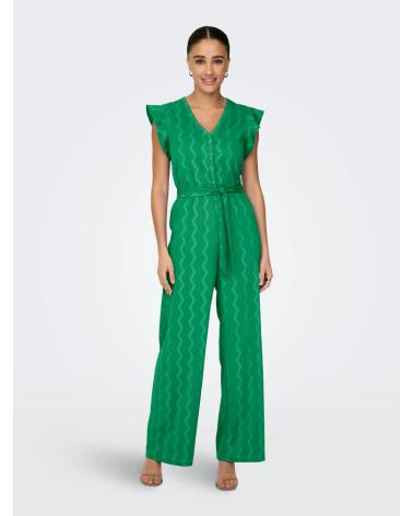 TUTA PLISSETTATA ONLY 15357551 VERDE SMERALDO CON CINTURA AZUL