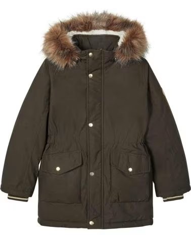 NAME IT PARKA CON CAPPUCCIO E PELLICCIA SINTETICA 13182584 VERDE