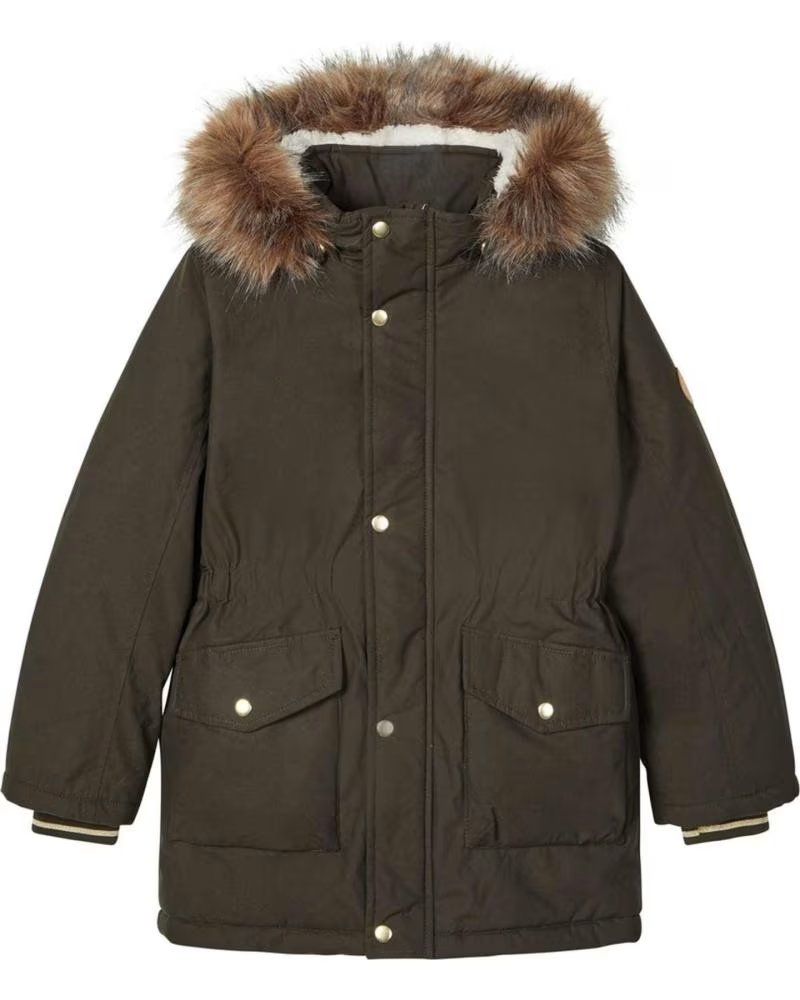 NAME IT PARKA CON CAPPUCCIO E PELLICCIA SINTETICA 13182584 VERDE