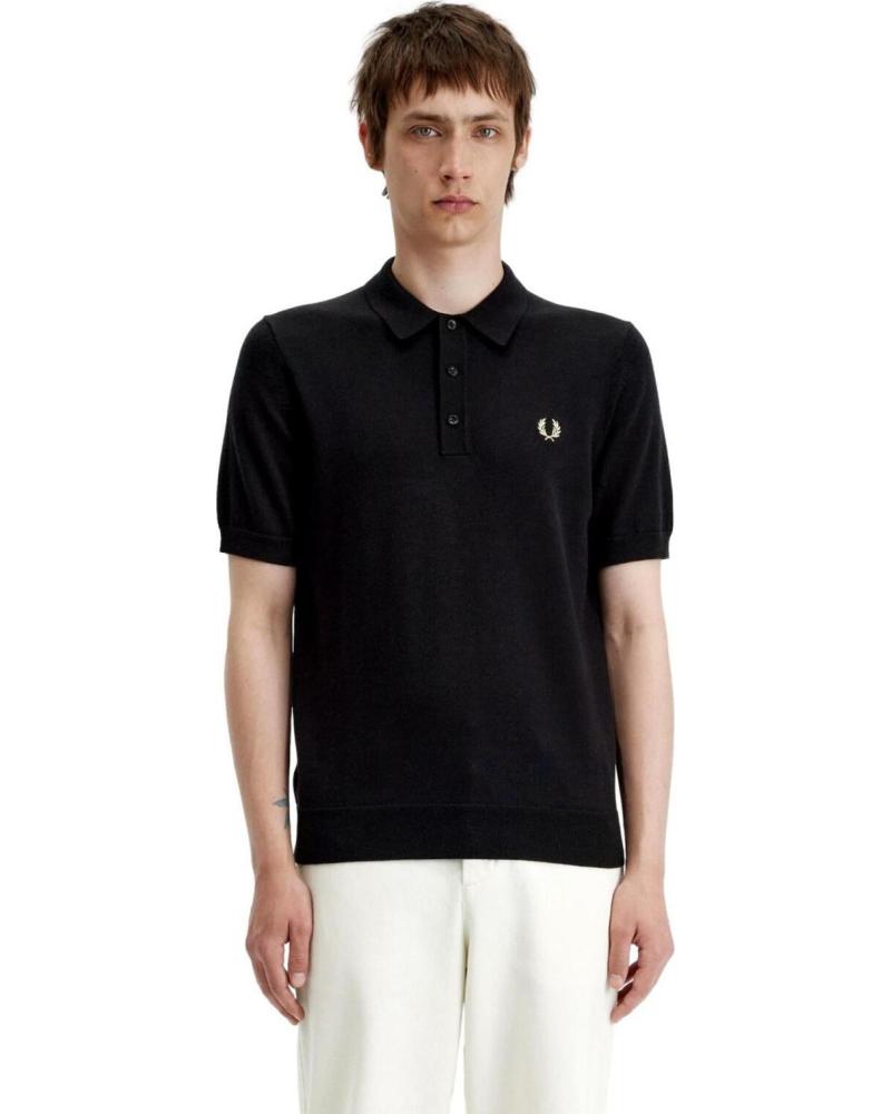 POLO CLASSICA IN MAGLIA FRED PERRY K7623 NERA NEGRO
