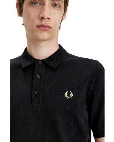 POLO CLASSICA IN MAGLIA FRED PERRY K7623 NERA NEGRO