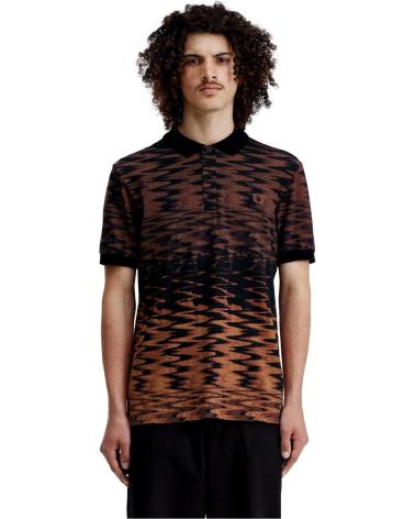 POLO FRED PERRY WAVE GRAPHIC M7732 NERO NEGRO