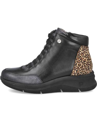STIVALETTI BASSI PITILLOS 10754 NERI CON DETTAGLIO ANIMALIER NEGRO