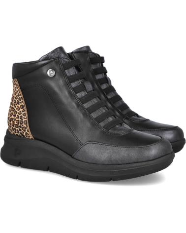BOTINS PLANOS PITILLOS 10754 PRETOS COM DETALHE ANIMAL PRINT NEGRO