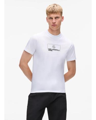 KARL LAGERFELD KLJ SLIM OUTLINE LOGO TEE BLANCO BLANCO