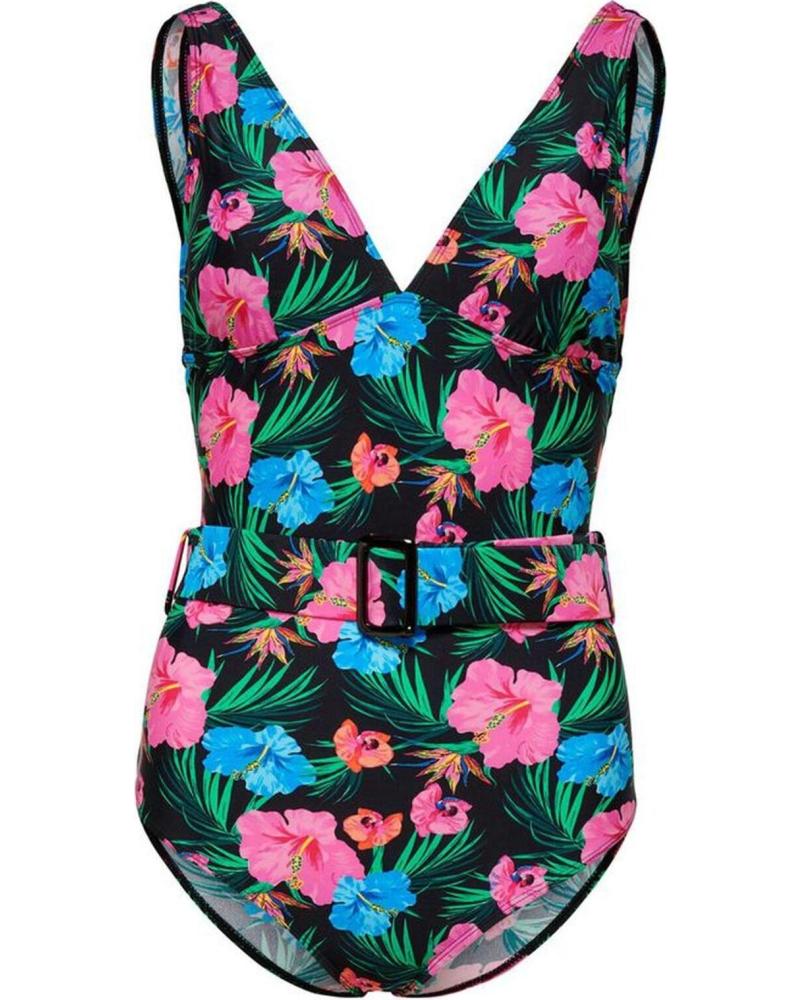 COSTUME DA BAGNO ONLY STAMPA FLOREALE 15251012 NERO NEGRO
