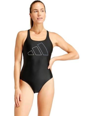 COSTUME DA BAGNO ADIDAS BIG BARS NERO IQ3982 DA DONNA NEGRO