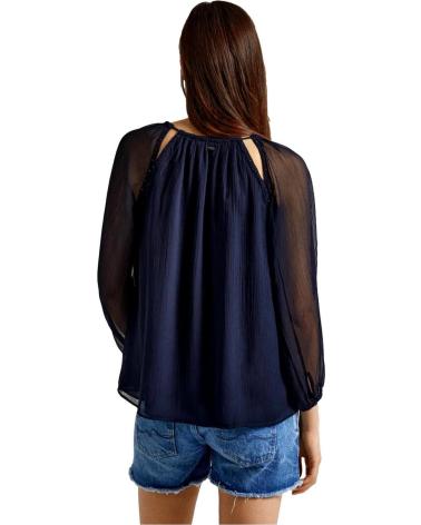 CAMICIA PEPE JEANS CHIFFON CON RICAMI PL304829 BLU AZUL