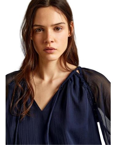 CAMICIA PEPE JEANS CHIFFON CON RICAMI PL304829 BLU AZUL