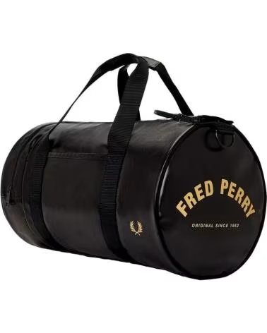 BORSA SPORTIVA FRED PERRY TONAL PU BARREL BAG L7260 BLACK GOLD DEFAULT TITLE