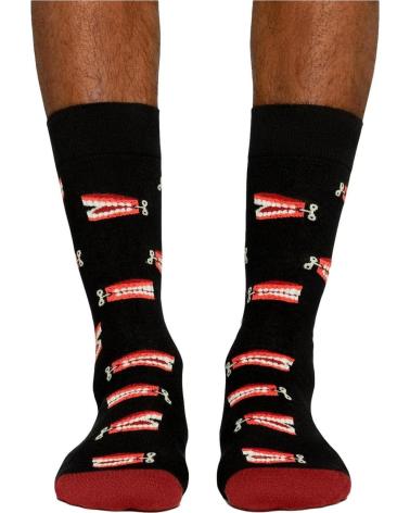 JIMMY LION WALKING TEETH BLACK SOCKS NEGRO