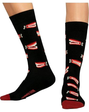 JIMMY LION WALKING TEETH BLACK SOCKS NEGRO