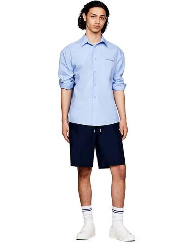 CAMISA TOMMY JEANS CLASSICS AMPLA LOGO BORDADO DM0DM18959 AZUL AZUL