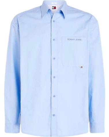 CAMISA TOMMY JEANS CLASSICS AMPLA LOGO BORDADO DM0DM18959 AZUL AZUL