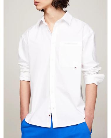 TOMMY JEANS CAMISA HOMBRE CLASICA RELAXED LOGO TOMMY DM0DM18959 BLANCO