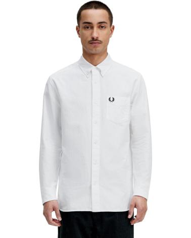 CAMISA OXFORD FRED PERRY M5516 BLANCA BLANCO