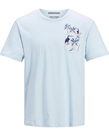 T-SHIRT JACK & JONES 12189316 AZZURRO CON STAMPA AZUL