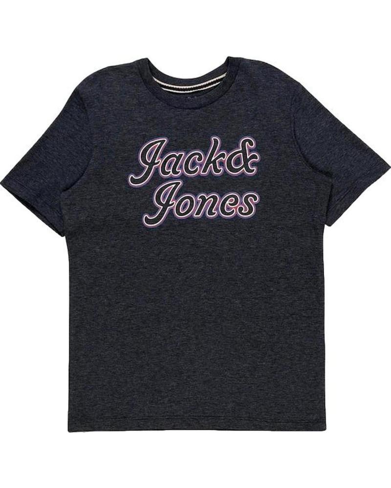 JACK & JONES JUNIOR T-SHIRT 12190241 BLUE WITH LOGO AZUL