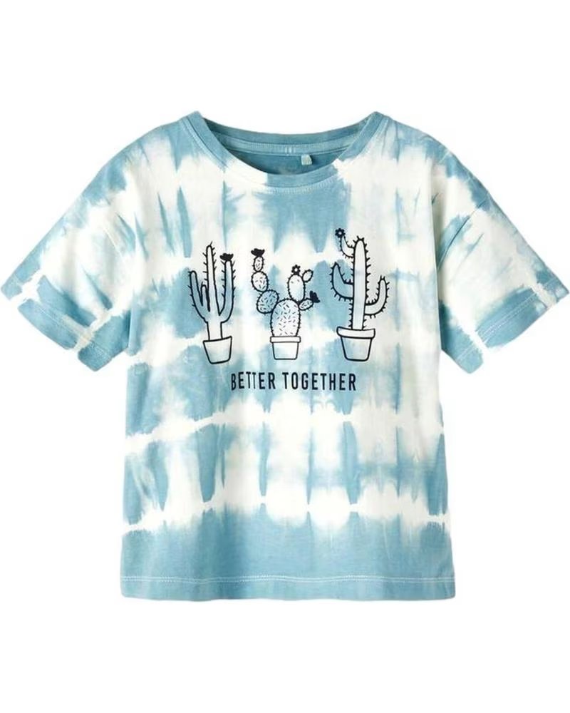 NAME IT T-SHIRT TIE-DYE À IMPRIMÉ CACTUS POUR FILLE AZUL