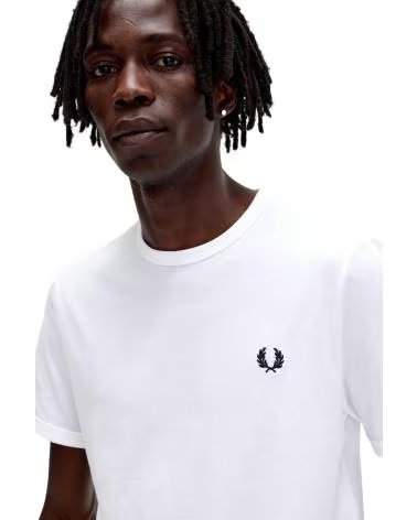 FRED PERRY Ringer T-Shirt White WHITE